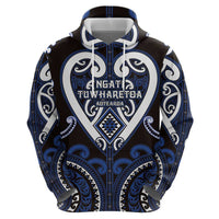 Custom Aotearoa Ngati Tuwharetoa Zip Hoodie Maori Tribal Pattern LT05 - Polynesian Pride
