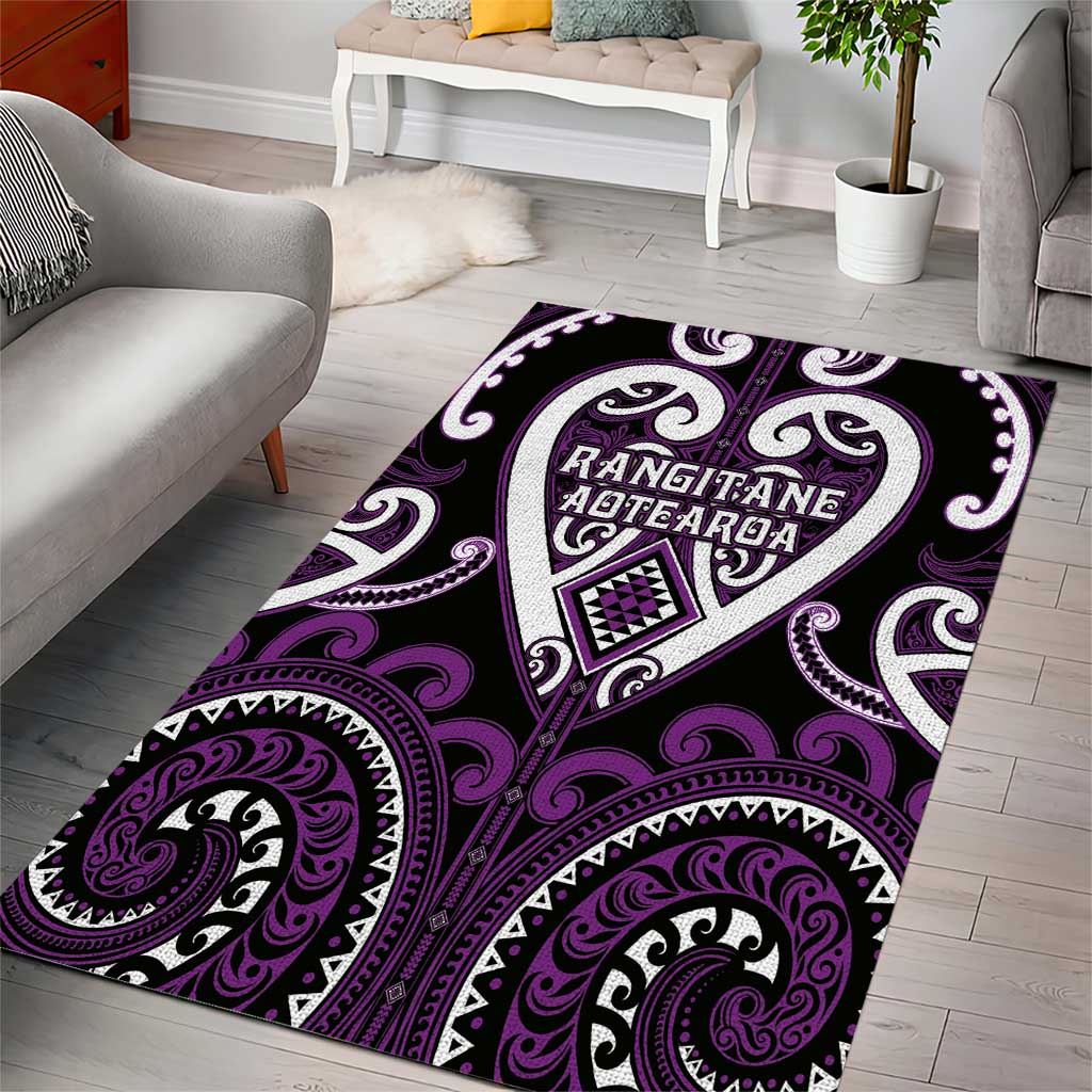 Aotearoa Rangitane Area Rug Maori Tribal Pattern LT05 - Polynesian Pride