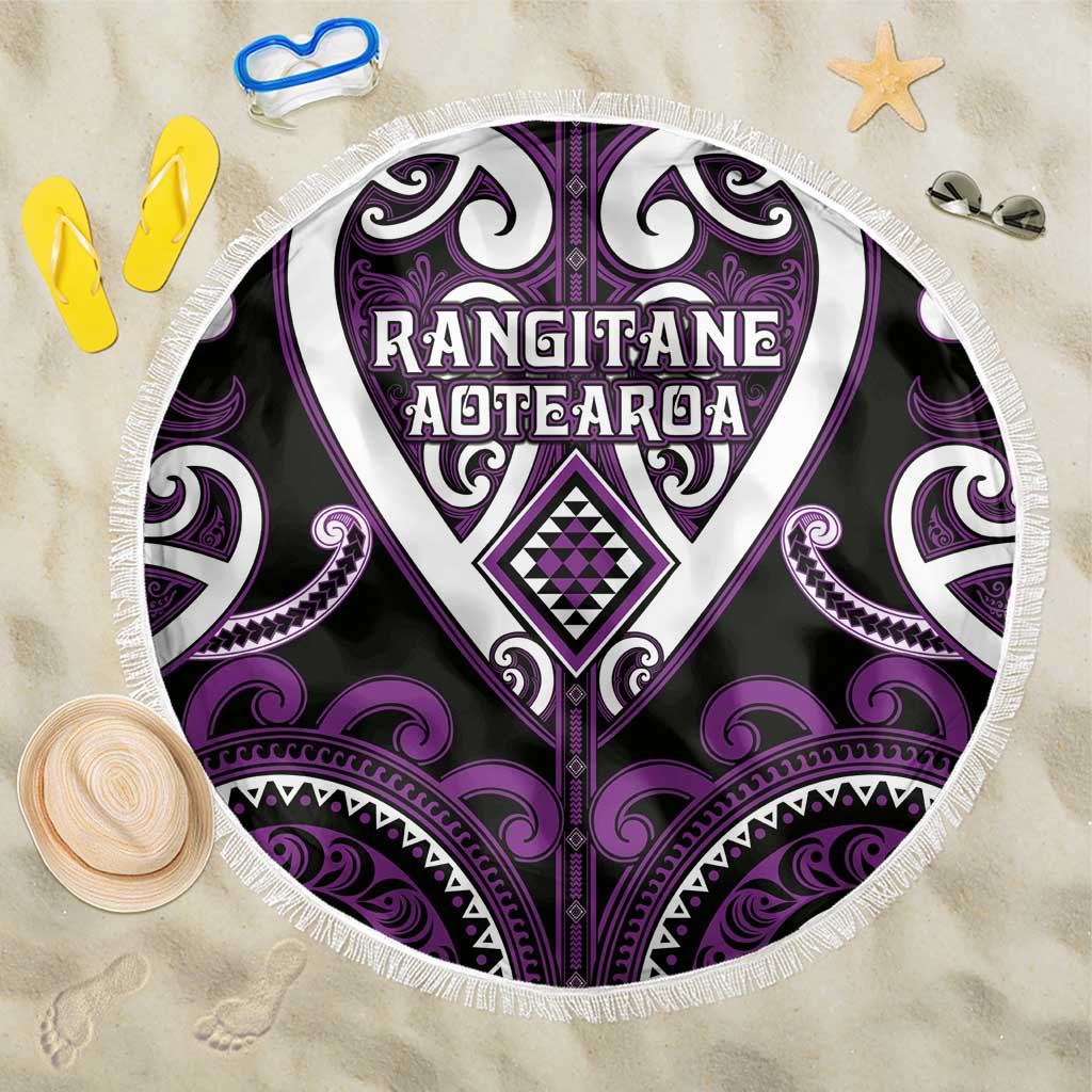 Aotearoa Rangitane Beach Blanket Maori Tribal Pattern