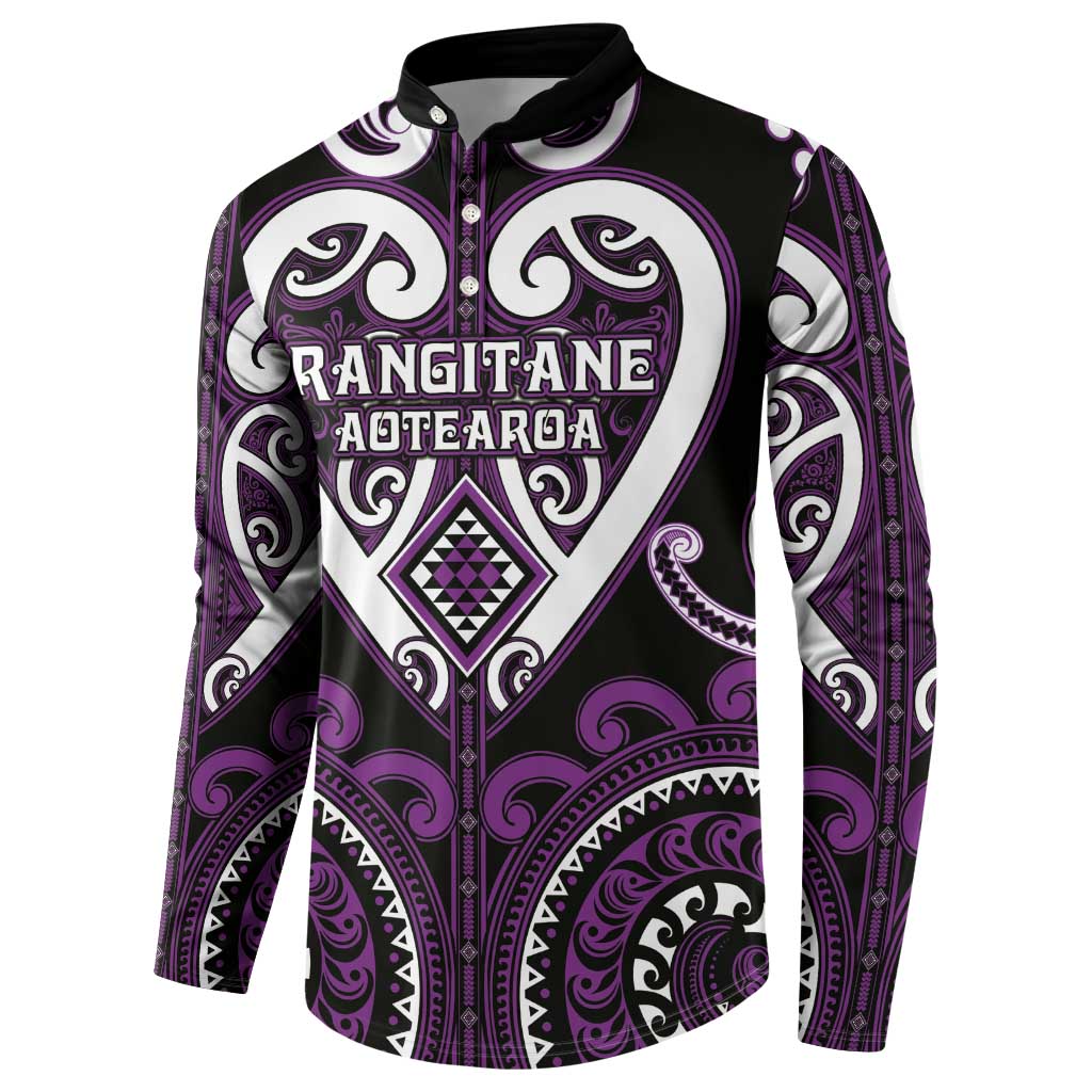 Custom Aotearoa Rangitane Button Sweatshirt Maori Tribal Pattern