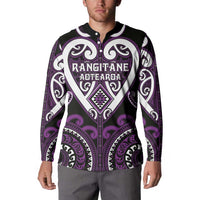 Custom Aotearoa Rangitane Button Sweatshirt Maori Tribal Pattern