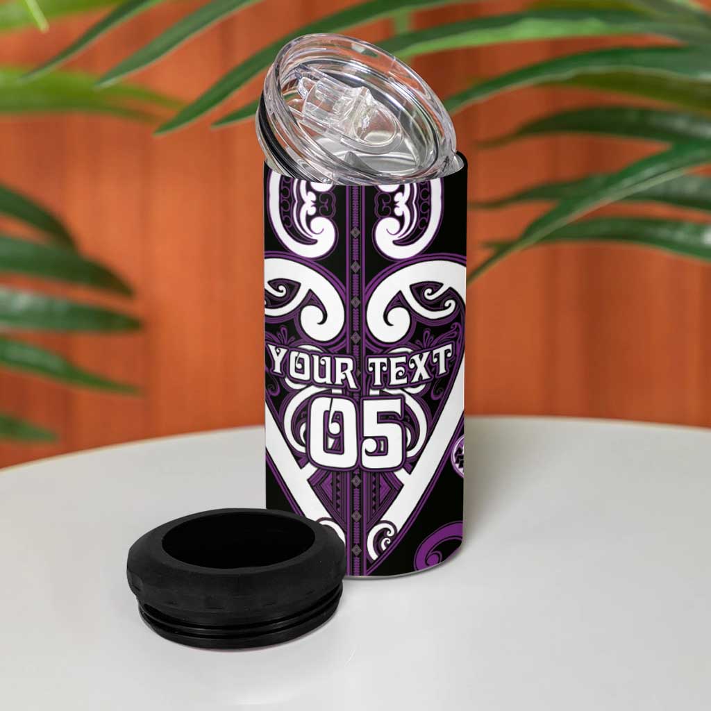 Custom Aotearoa Rangitane 4 in 1 Can Cooler Tumbler Maori Tribal Pattern LT05 - Polynesian Pride