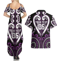 Custom Aotearoa Rangitane Couples Matching Summer Maxi Dress and Hawaiian Shirt Maori Tribal Pattern