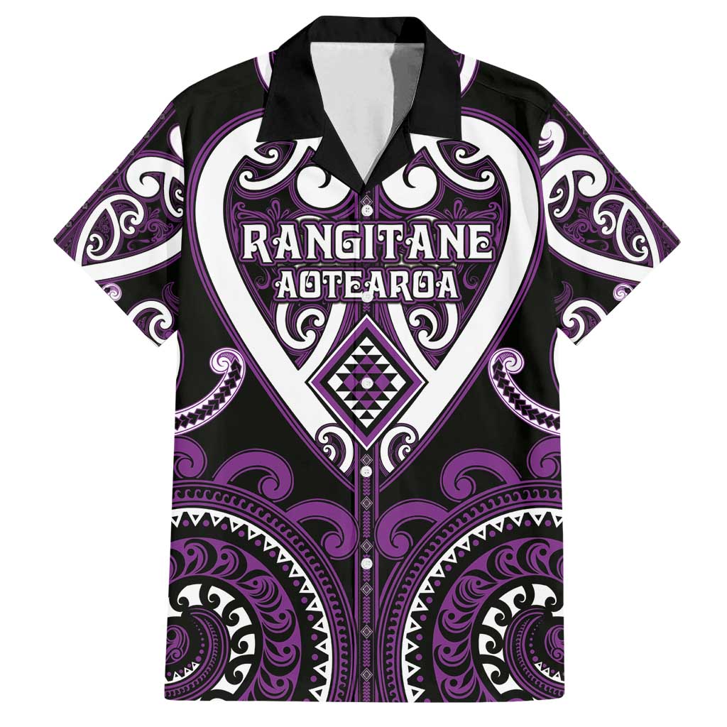 Custom Aotearoa Rangitane Family Matching Off Shoulder Short Dress and Hawaiian Shirt Maori Tribal Pattern