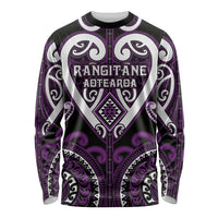 Custom Aotearoa Rangitane Long Sleeve Shirt Maori Tribal Pattern