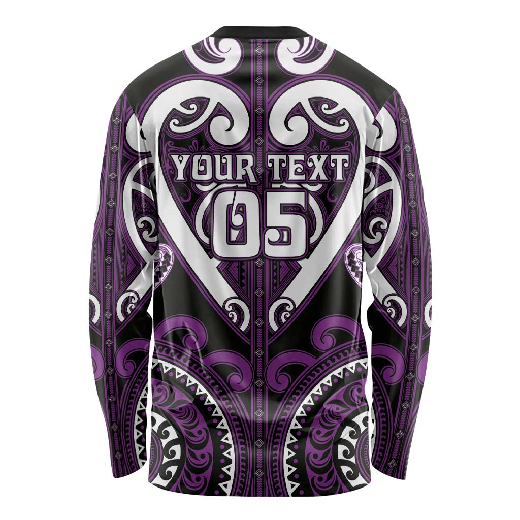 Custom Aotearoa Rangitane Long Sleeve Shirt Maori Tribal Pattern