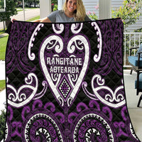 Aotearoa Rangitane Quilt Maori Tribal Pattern LT05 Purple - Polynesian Pride