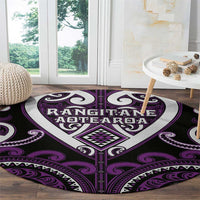 Aotearoa Rangitane Round Carpet Maori Tribal Pattern