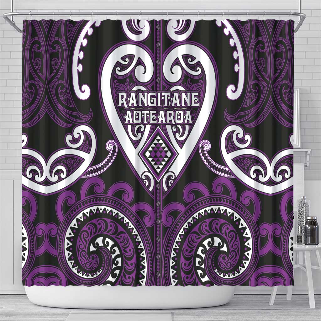 Aotearoa Rangitane Shower Curtain Maori Tribal Pattern