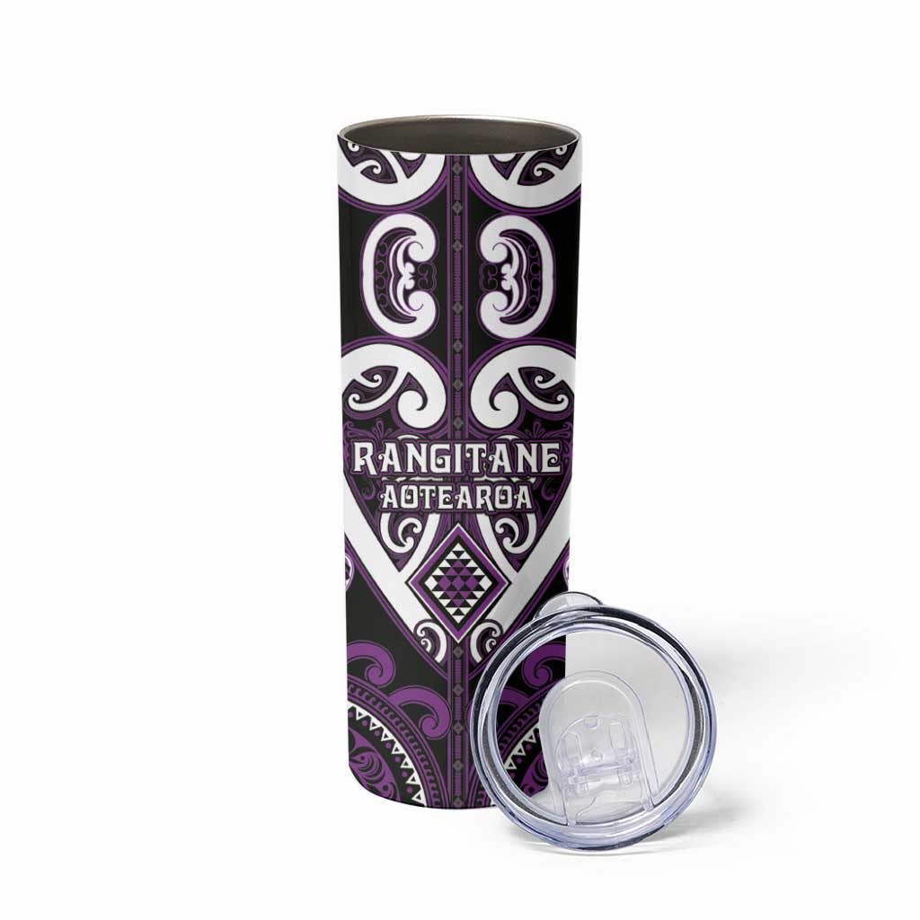 Custom Aotearoa Rangitane Skinny Tumbler Maori Tribal Pattern LT05 - Polynesian Pride