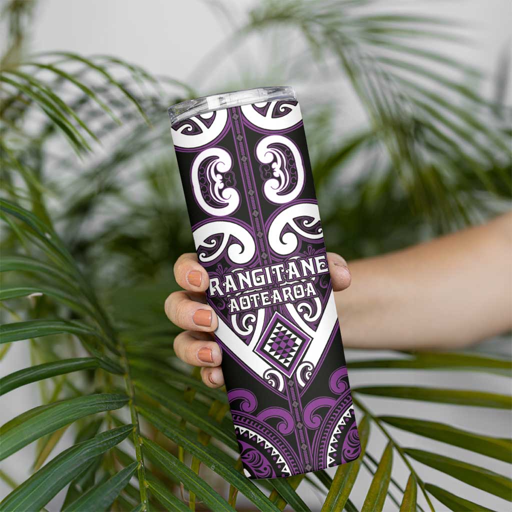 Custom Aotearoa Rangitane Skinny Tumbler Maori Tribal Pattern LT05 - Polynesian Pride