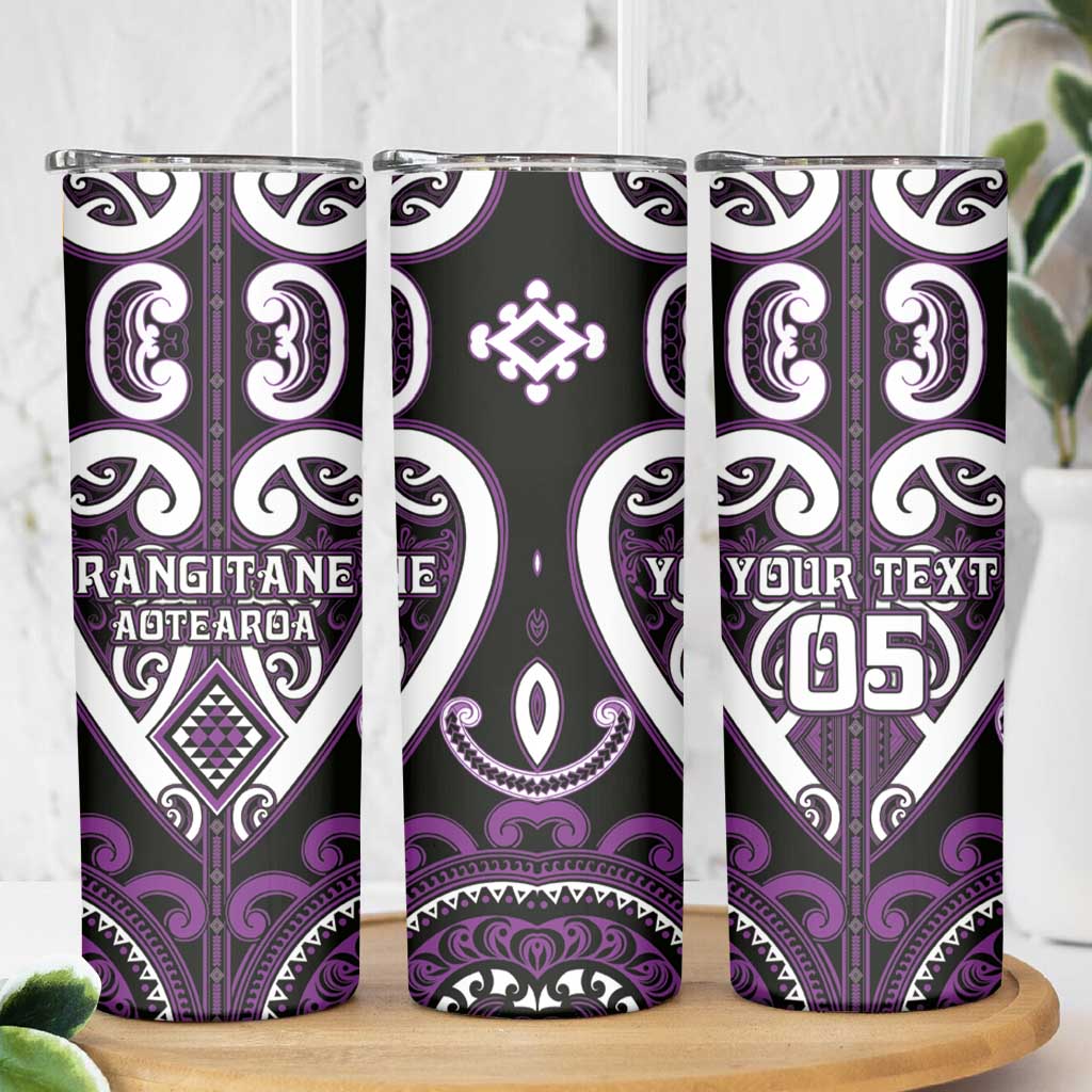 Custom Aotearoa Rangitane Skinny Tumbler Maori Tribal Pattern LT05 - Polynesian Pride