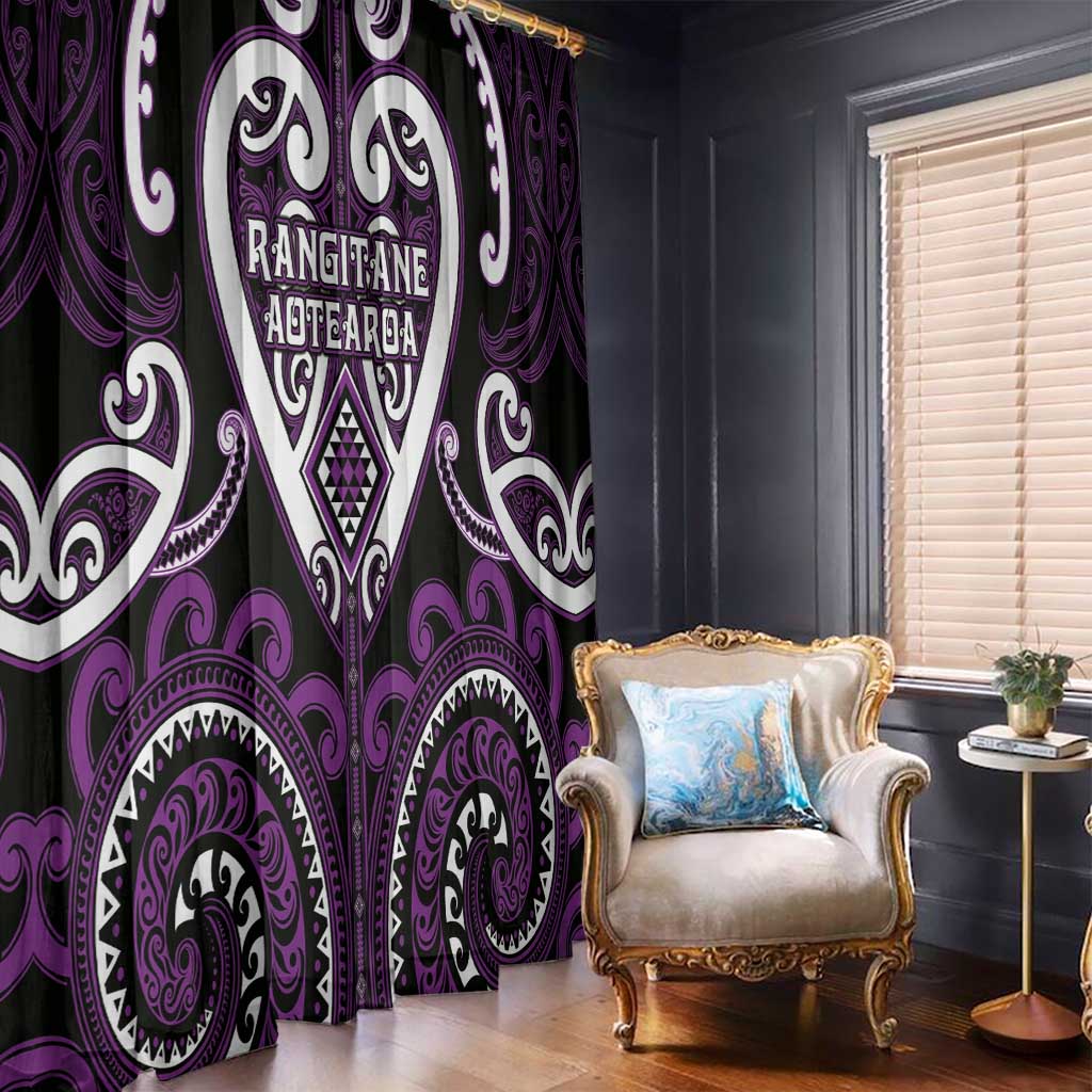 Aotearoa Rangitane Window Curtain Maori Tribal Pattern LT05 - Polynesian Pride