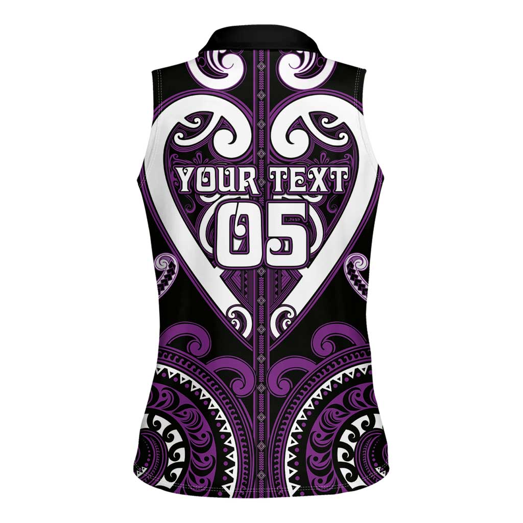 Custom Aotearoa Rangitane Women Sleeveless Polo Shirt Maori Tribal Pattern