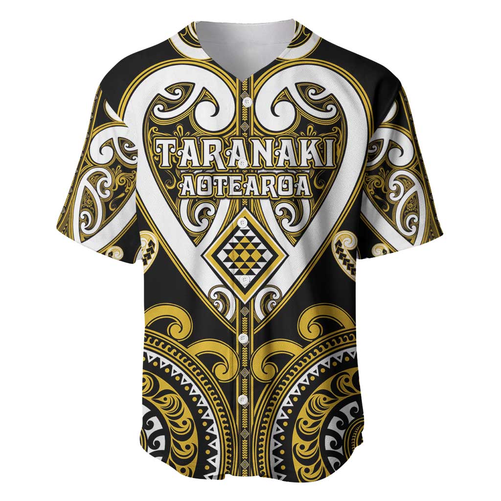 Custom Aotearoa Taranaki Baseball Jersey Maori Tribal Pattern