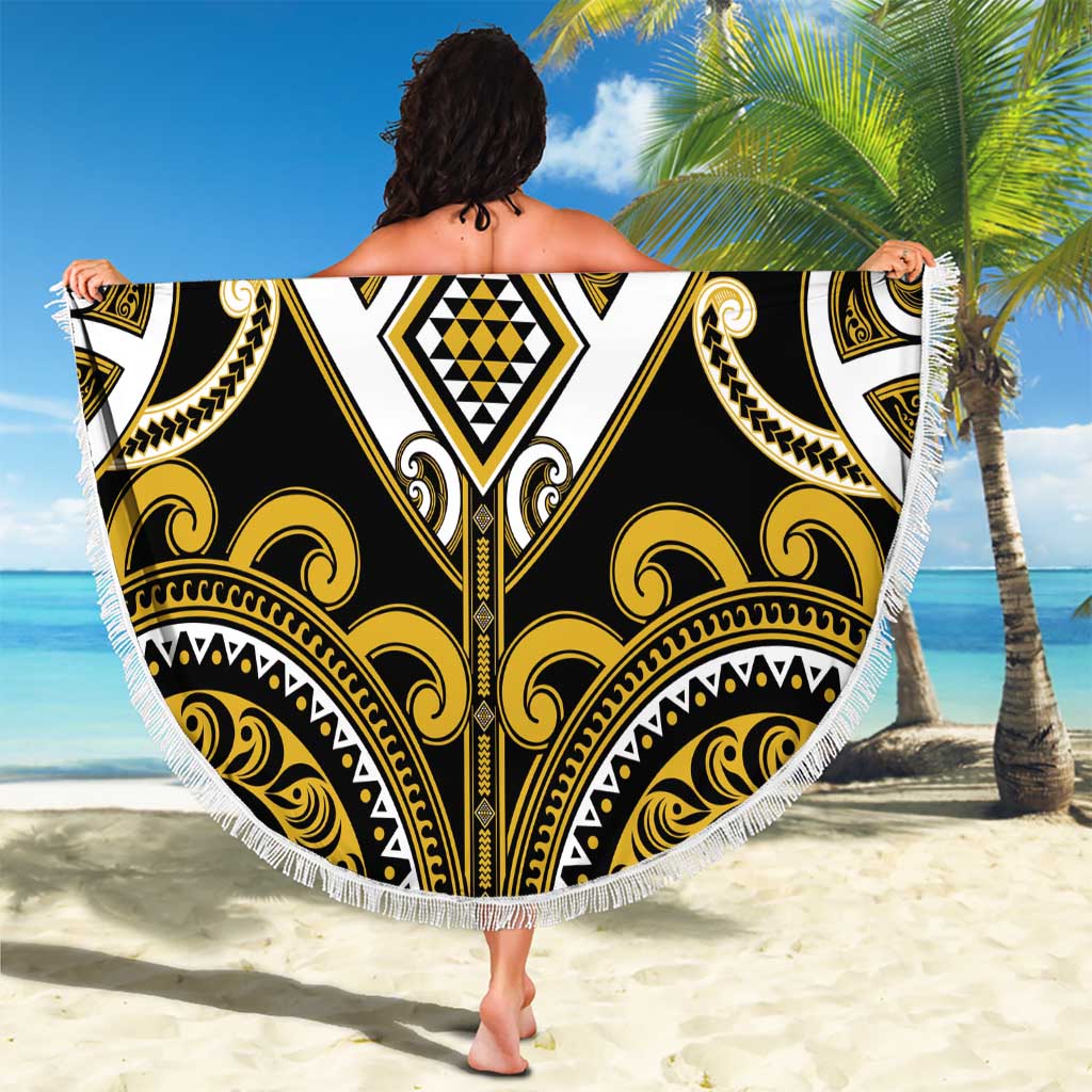 Aotearoa Taranaki Beach Blanket Maori Tribal Pattern