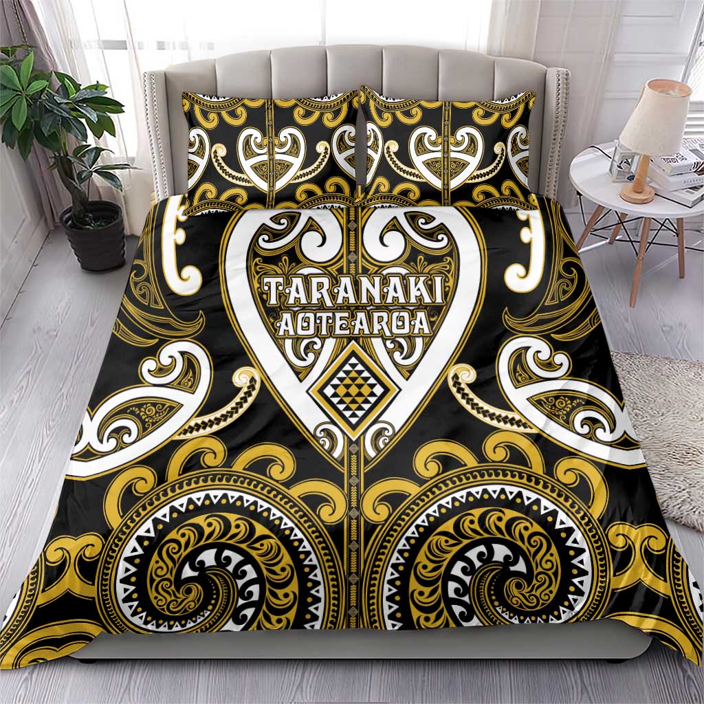 Aotearoa Taranaki Bedding Set Maori Tribal Pattern