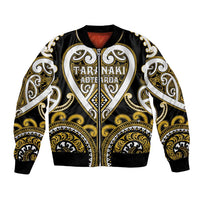 Custom Aotearoa Taranaki Bomber Jacket Maori Tribal Pattern