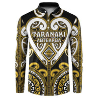 Custom Aotearoa Taranaki Button Sweatshirt Maori Tribal Pattern