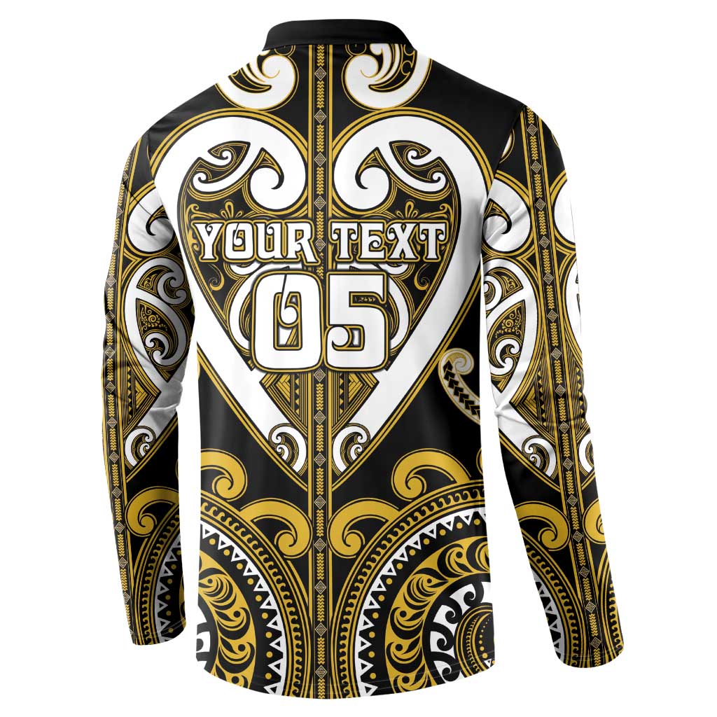 Custom Aotearoa Taranaki Button Sweatshirt Maori Tribal Pattern