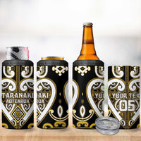 Custom Aotearoa Taranaki 4 in 1 Can Cooler Tumbler Maori Tribal Pattern LT05 - Polynesian Pride