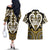 Custom Aotearoa Taranaki Couples Matching Off The Shoulder Long Sleeve Dress and Hawaiian Shirt Maori Tribal Pattern