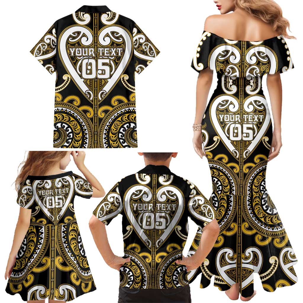 Custom Aotearoa Taranaki Family Matching Mermaid Dress and Hawaiian Shirt Maori Tribal Pattern