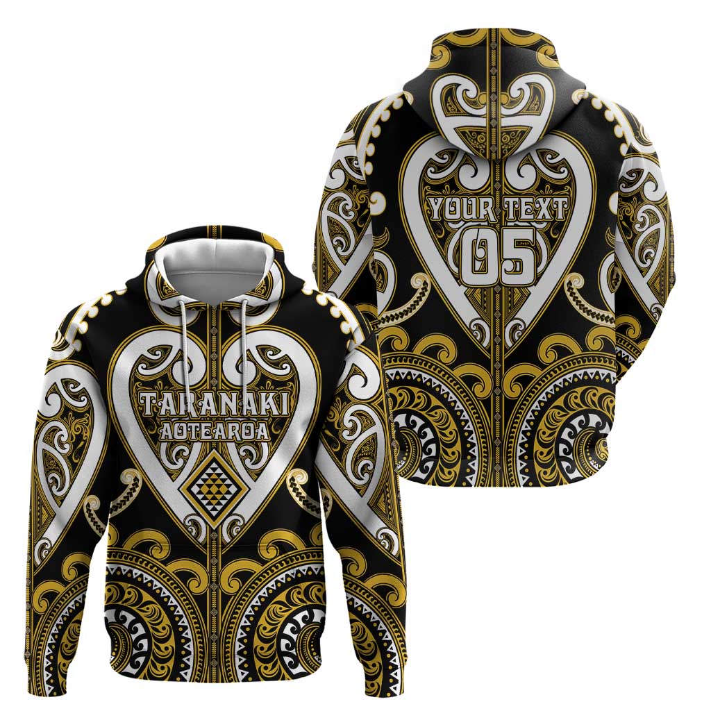 Custom Aotearoa Taranaki Hoodie Maori Tribal Pattern
