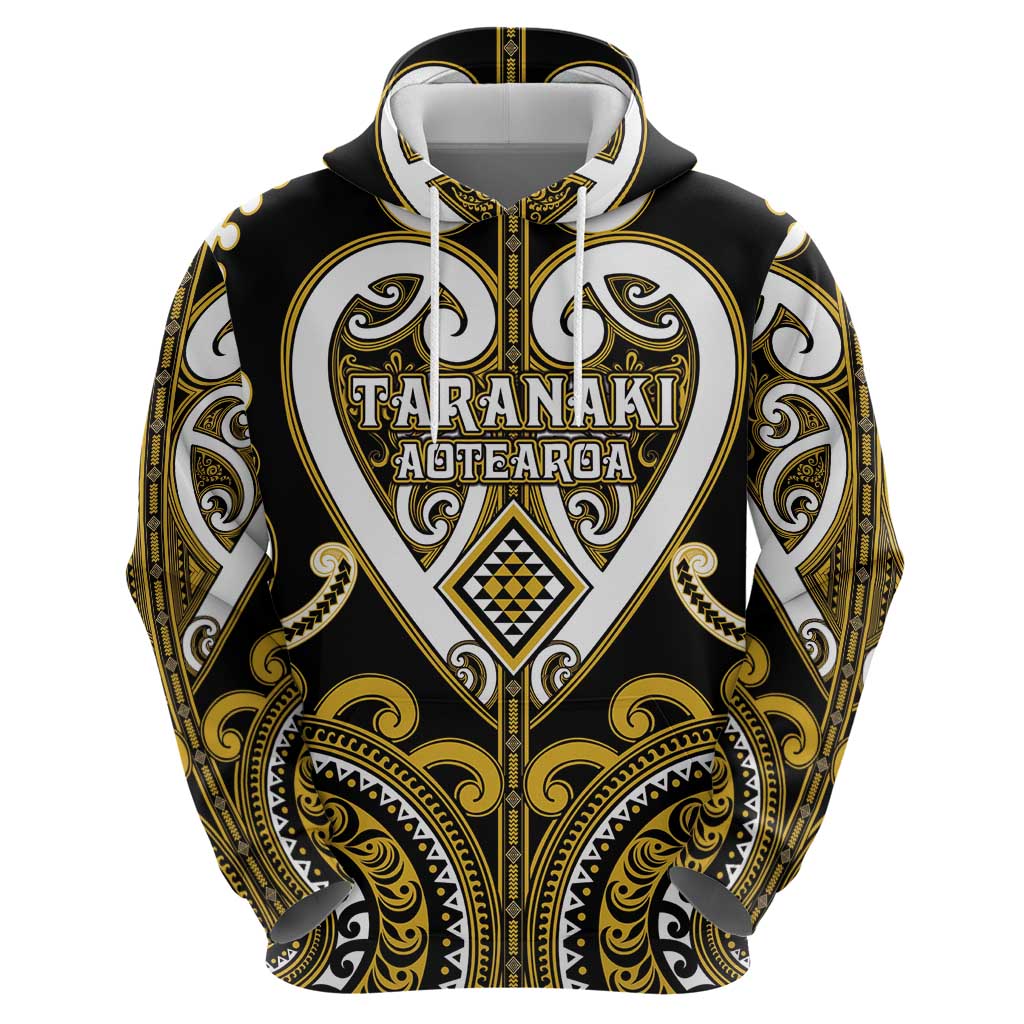 Custom Aotearoa Taranaki Hoodie Maori Tribal Pattern