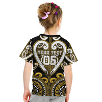 Custom Aotearoa Taranaki Kid T Shirt Maori Tribal Pattern