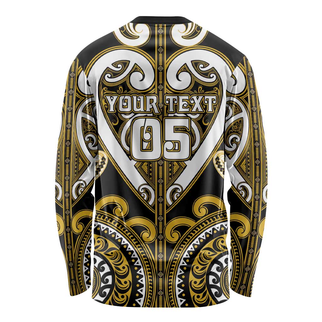 Custom Aotearoa Taranaki Long Sleeve Shirt Maori Tribal Pattern