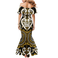Custom Aotearoa Taranaki Mermaid Dress Maori Tribal Pattern