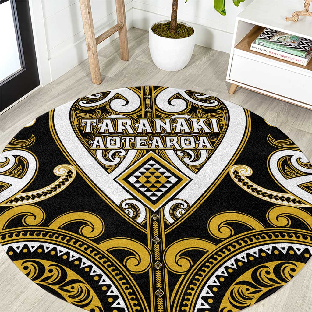 Aotearoa Taranaki Round Carpet Maori Tribal Pattern