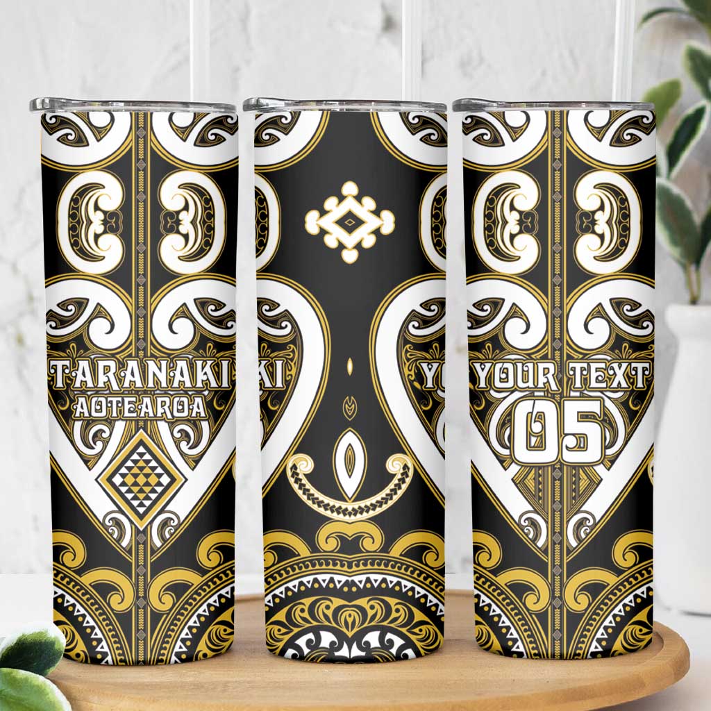 Custom Aotearoa Taranaki Skinny Tumbler Maori Tribal Pattern LT05 - Polynesian Pride