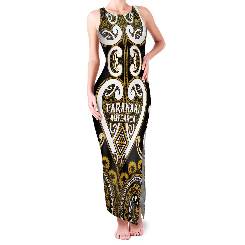 Custom Aotearoa Taranaki Tank Maxi Dress Maori Tribal Pattern