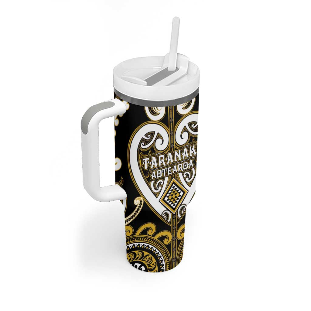 Custom Aotearoa Taranaki Tumbler With Handle Maori Tribal Pattern LT05 - Polynesian Pride