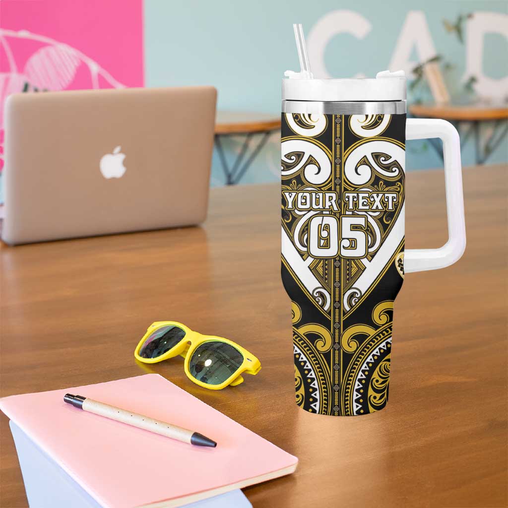 Custom Aotearoa Taranaki Tumbler With Handle Maori Tribal Pattern LT05 - Polynesian Pride