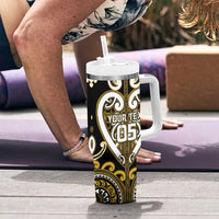 Custom Aotearoa Taranaki Tumbler With Handle Maori Tribal Pattern LT05 - Polynesian Pride