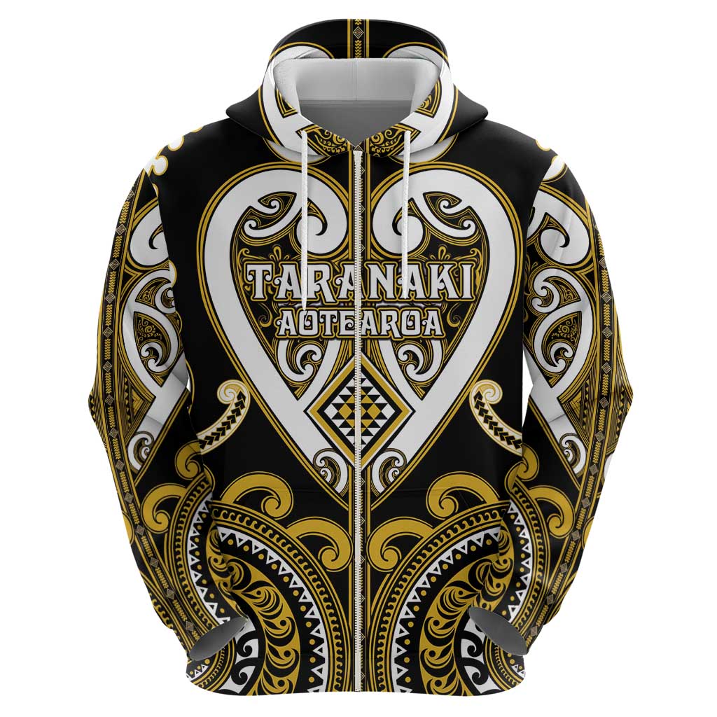 Custom Aotearoa Taranaki Zip Hoodie Maori Tribal Pattern LT05 - Polynesian Pride