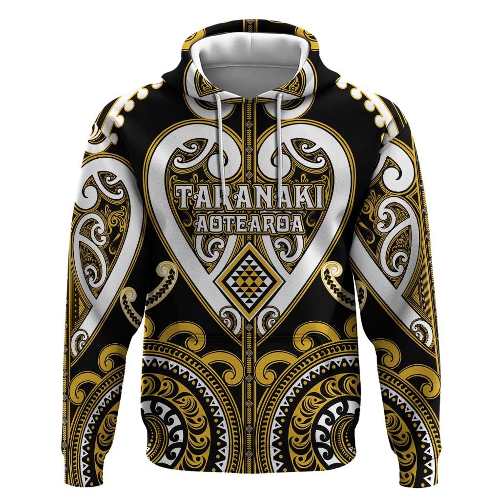 Custom Aotearoa Taranaki Zip Hoodie Maori Tribal Pattern LT05 Pullover Hoodie Yellow - Polynesian Pride