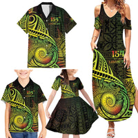 Personalised Fiji Lovoni Day Family Matching Summer Maxi Dress and Hawaiian Shirt 154th Years