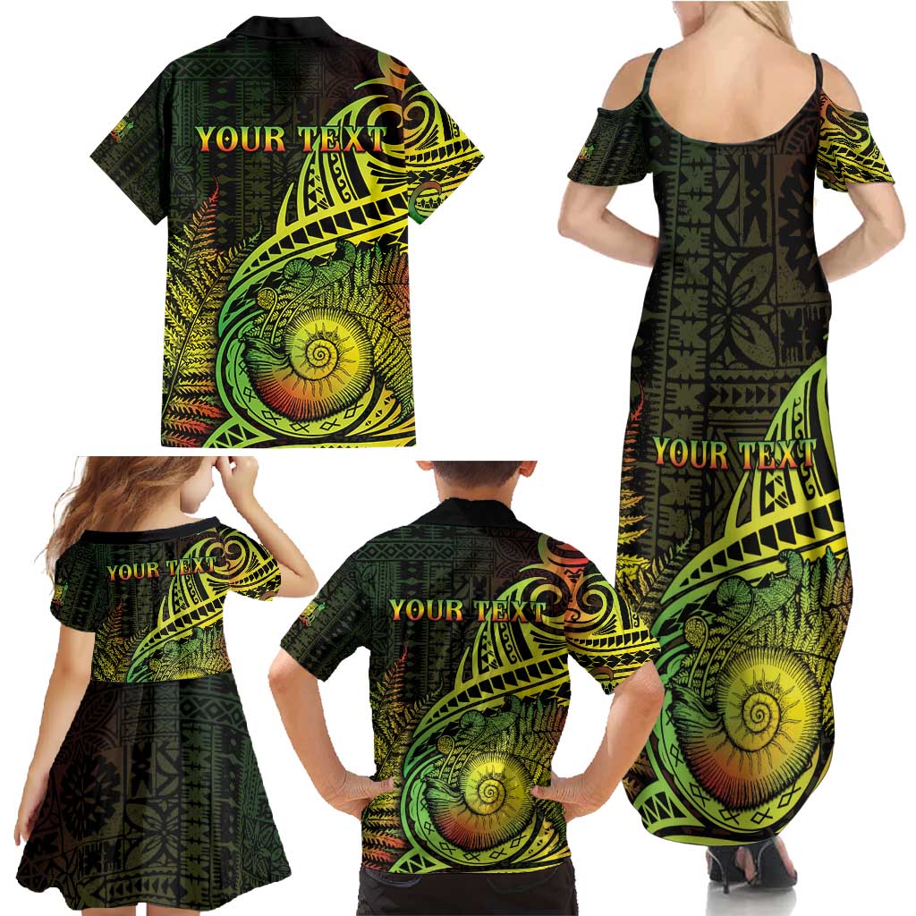 Personalised Fiji Lovoni Day Family Matching Summer Maxi Dress and Hawaiian Shirt 154th Years