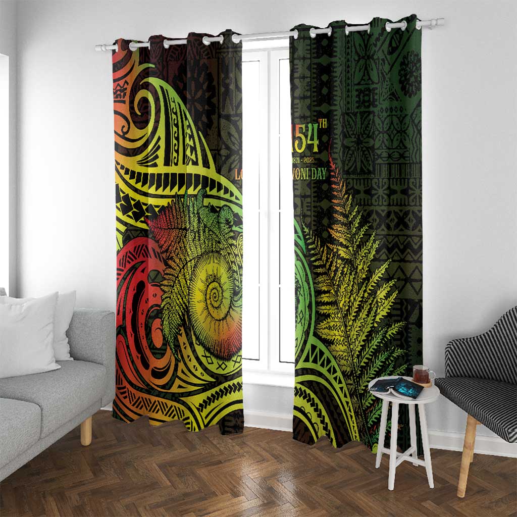 Fiji Lovoni Day Window Curtain 154th Years LT05 With Grommets Reggae - Polynesian Pride