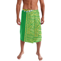 Fiji Lovoni Lavalava Fijian Tapa Salusalu Green Glitter