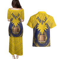 Tokelau Tokehega Day Couples Matching Puletasi and Hawaiian Shirt National Badge Special Style LT05 - Polynesian Pride