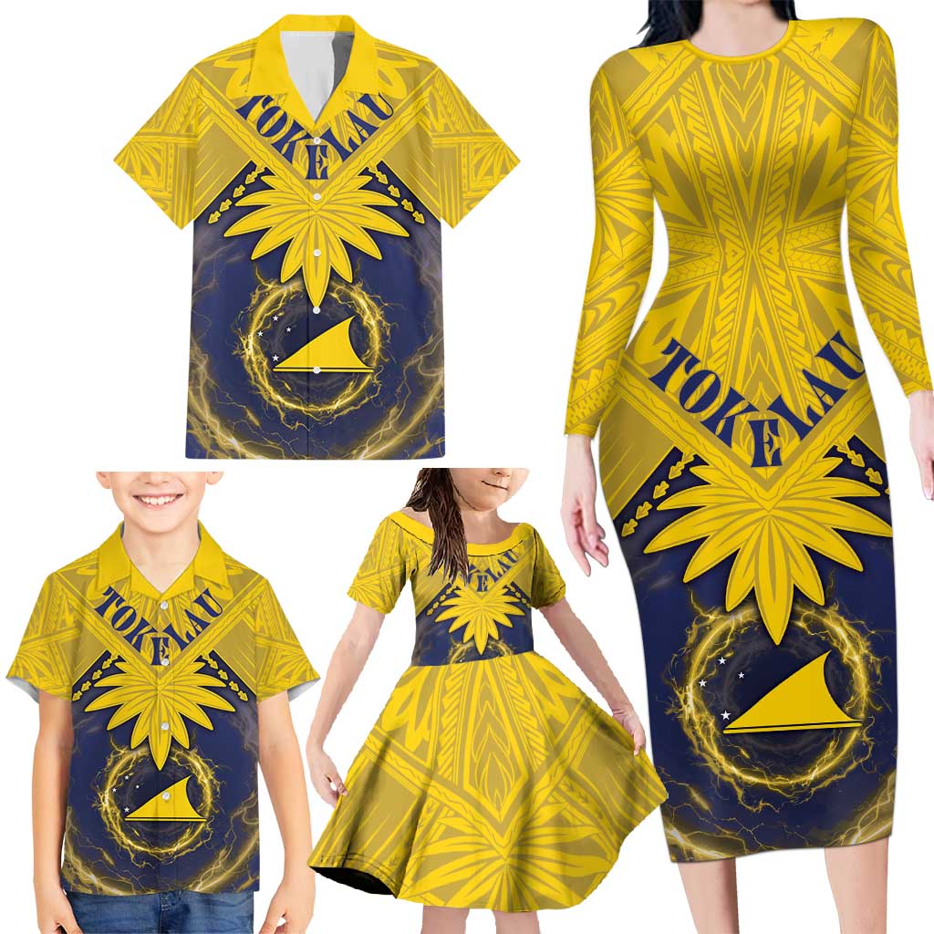 Tokelau Tokehega Day Family Matching Long Sleeve Bodycon Dress and Hawaiian Shirt National Badge Special Style LT05 - Polynesian Pride