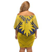 Tokelau Tokehega Day Family Matching Off Shoulder Short Dress and Hawaiian Shirt National Badge Special Style LT05 - Polynesian Pride