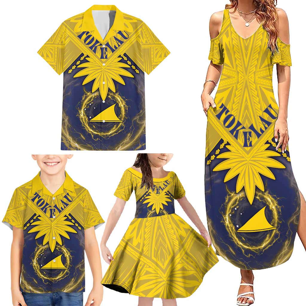 Tokelau Tokehega Day Family Matching Summer Maxi Dress and Hawaiian Shirt National Badge Special Style LT05 - Polynesian Pride