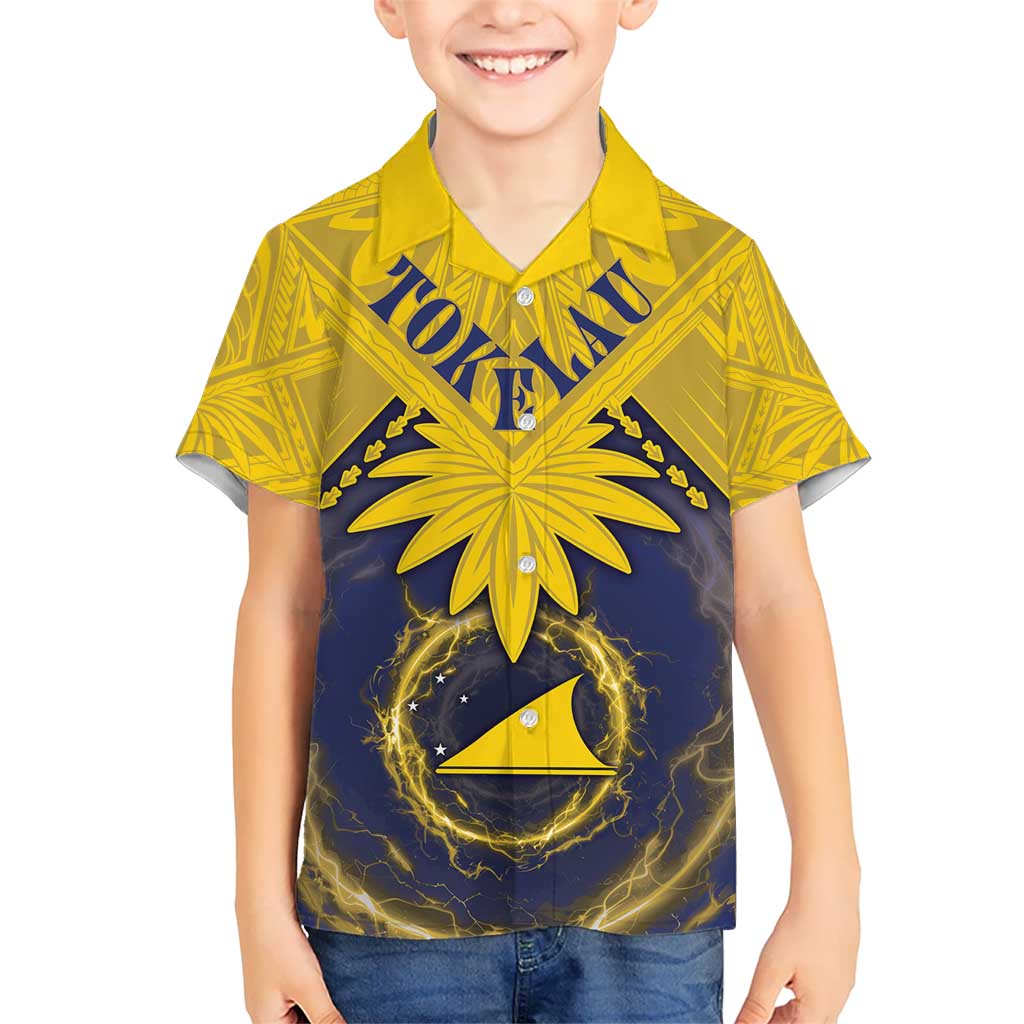 Tokelau Tokehega Day Kid Hawaiian Shirt National Badge Special Style LT05 Kid Yellow - Polynesian Pride