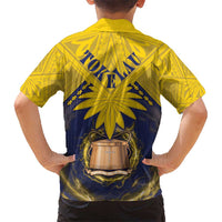 Tokelau Tokehega Day Kid Hawaiian Shirt National Badge Special Style LT05 - Polynesian Pride